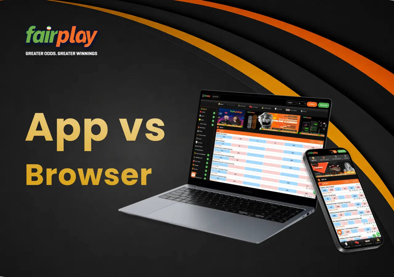 Laptop and smartphone showing the FairPlay homepage across desktop and mobile devices.